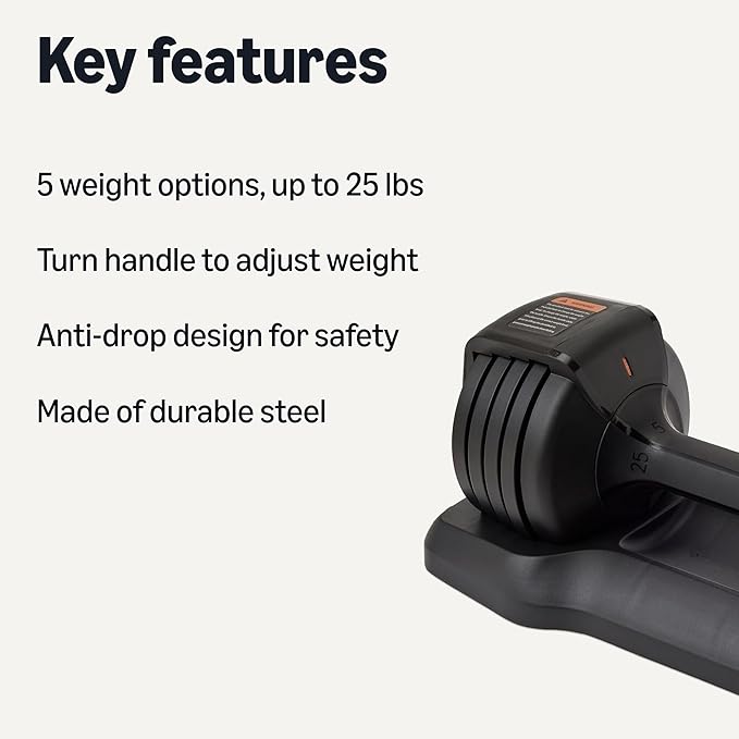 Amazon Basics Adjustable Dumbbell, 25 lb