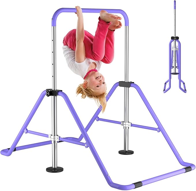 Kids Gymnastics Bar Gymnastic Equipment for Home Adjustable Height Gymnastic Training Bar Gymnastic Stuff for 3-7 Years Old Girls