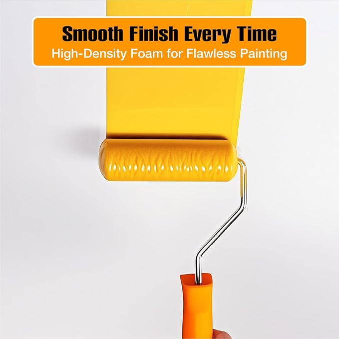 Foam Paint Roller, 10 Pack, 4 Inch High Density Foam Roller, Mini Paint Roller Covers for Smooth Paint Application, No Lint Shedding on Walls, Cabinets, Doors