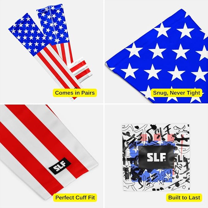 SLEEFS Arm Sleeves for Kids - Athletic Sports Sleeve for Youth Boys and Girls - UV Protection - Football Baseball Basketball