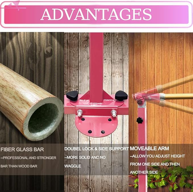 Gymnastics Bar for Kids Girls Ages 3-15 with Ring for Home Indoor Training Equipment- Steady Steel Construction, Anti-Slip, Easy to Assemble, 3' to 5' Adjustable Height