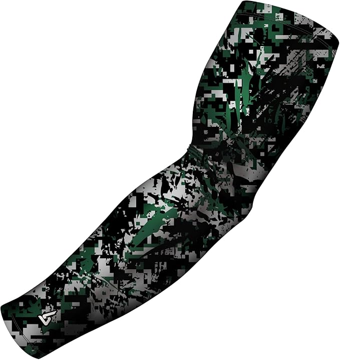 B-Driven Sports Pro Fit Compression Arm Sleeve for Men Women & Youth, Basketball Baseball Football, Single Digital Designs