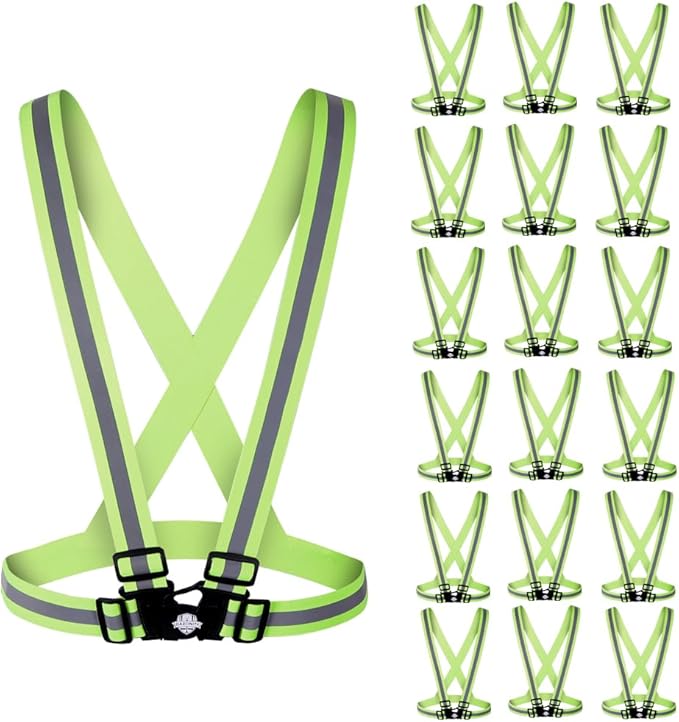 Dazonity High Visibility Safety Vest,Lightweight,Adjustable &Hi Vis Fit for Men&Women, Work,Construction,Runnning (Yellow-20PCS)