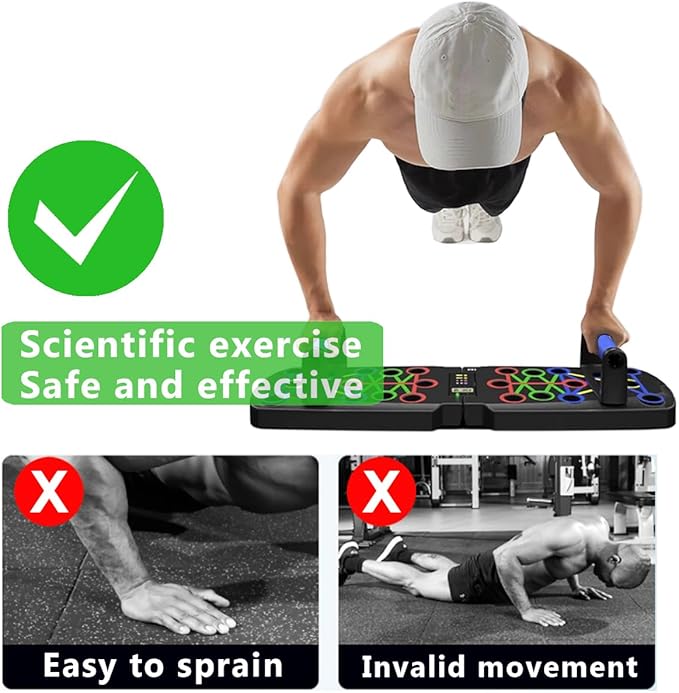 Push Up Board for Men, Push Up Bar at Home Workout Equipment, Pushup Handles Home Gym Exercise Fitness Equipment Portable Foldable with Counter