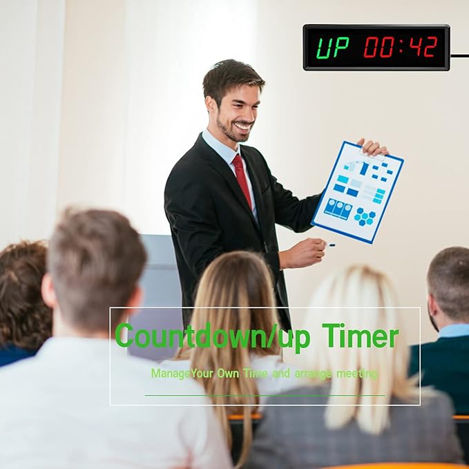 LED Interval Timer Count Down/Up Clock Stopwatch with Remote for Home Gym Fitness