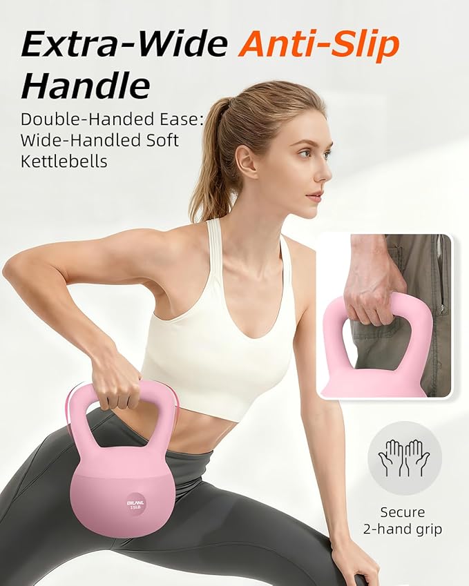 Soft Kettlebell, Safe Strength Training Kettle bell, Cushioned Impact-Resistant Base and Anti-Slip Grip Weight, Kettlebells Set for Home Workouts and Men/Women/Beginners,With Non-slip Gloves