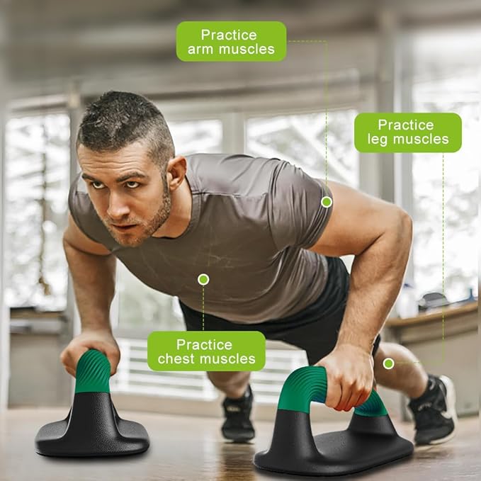 Kipika Push Up Bars, Pushup Stands, Anti-Slip Soft Plastic Push Up Handles, Bottom Anti-Slip Pad, Strength Training Equipment, Perfect for Floor Workout Exercise