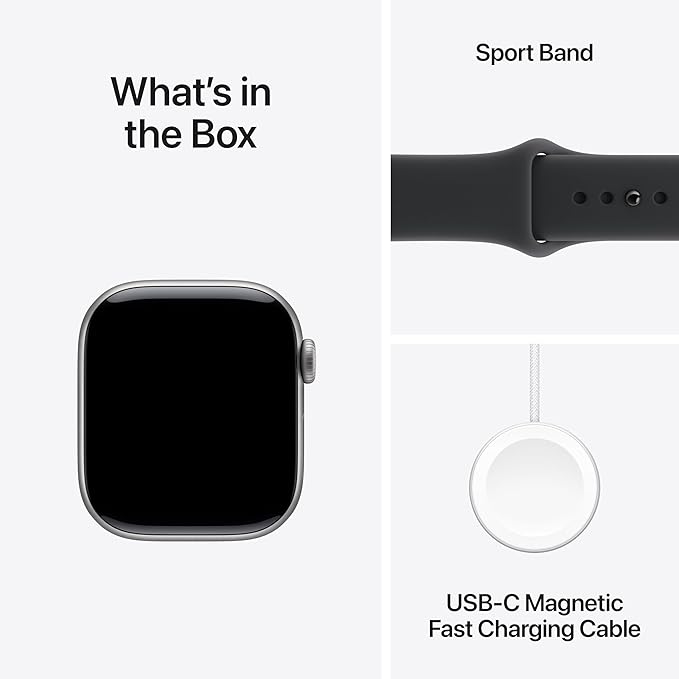 Apple Watch Series 11 [GPS + Cellular 42mm] Smartwatch with Space Grey Aluminium Case with Black Sport Band - S/M. Sleep Score, Fitness Tracker, Health Monitoring with AppleCare+ (2 Years)