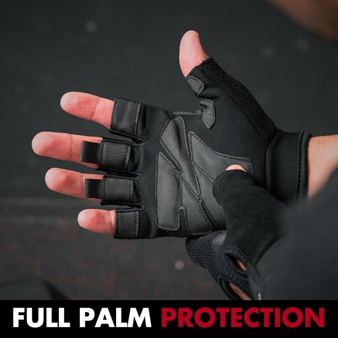 Fit Active Sports New Grip 2.0 Ventilated Weight Lifting Workout Gloves with Wrist Wraps for Gym Exercise, Weightlifting, Pull Ups - for Men & Women
