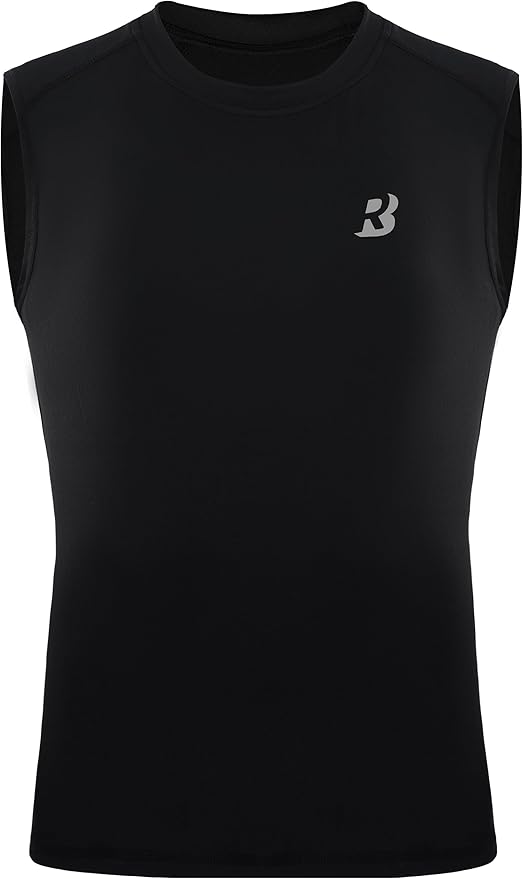 Roadbox Boys Youth Sleeveless Compression Shirt, Quick Dry Kids Football Undershirt, Athletic Soft Tank Tops Sport Basketball