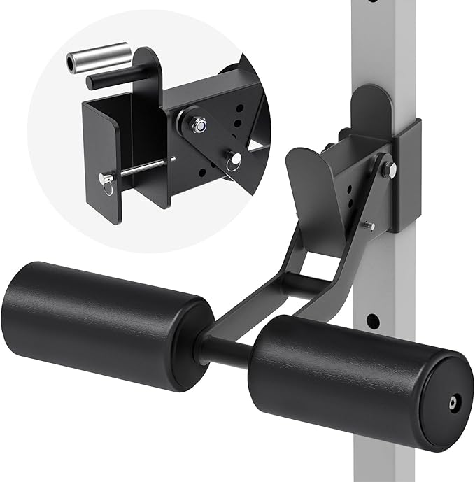 SELEWARE Squat Rack Attachment, Y-Shaped Dip Bar Attachment, Nordic Hamstring Curl Attachment and Lever Arms for 2x2 or 3x3 Power Rack with 5/8" or 1" Hole, Power Cage Accessories for Home Gym