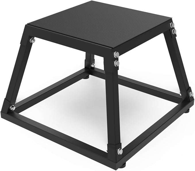 Garvee Steel Plyo Box for Exercise, Plyometric Jumping Box Metal Exercise Step Up Box with Anti-Slip Surface for Home Gym Training,Single and Set