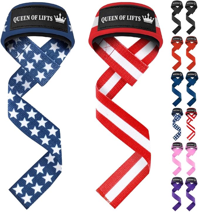 TECEUM Lifting Straps for Weightlifting Gym Strength Training - Wrist Straps with Neoprene Padded Cotton - Men & Women – Ideal for Powerlifting, Bodybuilding & Deadlifts