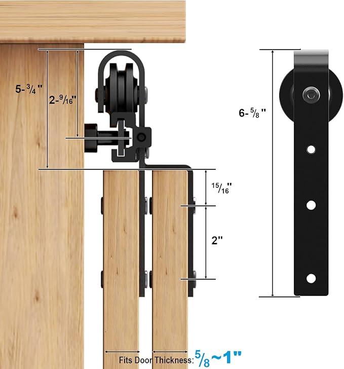 4FT Mini Bypass Barn Door Hardware Kit for 2 Doors, Small Cabinet Barn Door Hardware Track Kit for Cabinet, TV Stand, Cupboard (No Cabinet)