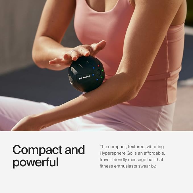 Hyperice Hypersphere Go - Vibrating Massage Ball for Muscle Recovery, Myofascial Release and Soreness Relief - Portable Fitness Massager, Perfect for use at The Gym, or at Home