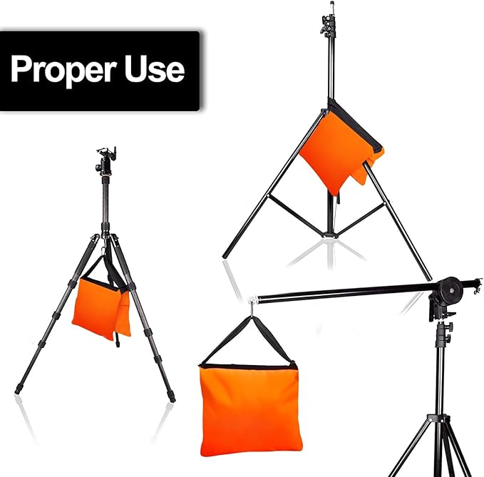 EMART Heavy Duty Sandbag Photo Studio Weight Bag Saddlebag Design for Photography Light Stand Tripod, Outdoor Patio, Sports, Pop up Tent, Umbrella Base, Camping, Fishing Chair -4 Packs Set(Orange)