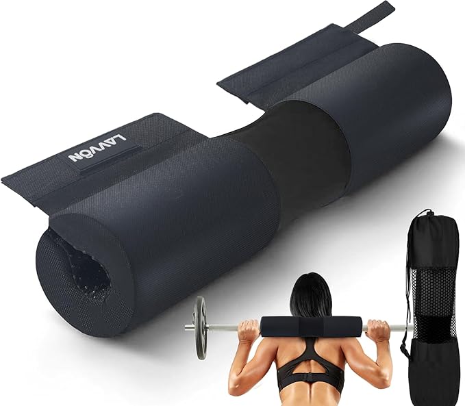 Barbell Squat Pad Nylon Padding AntiSlip- Thick Foam Barbell Pad for Squats Cushion, Lunges&Bar Padding for Hip Thrusts - Standard Weight Bar Pad - Provides Cushion to Neck Shoulders Training