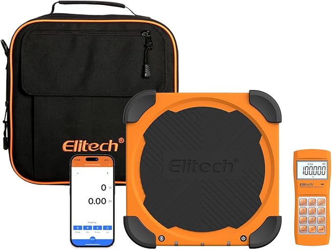 Elitech LMC-210 Refrigerant Freon Charging Scale 220lbs for HVAC with Wireless Remote Control