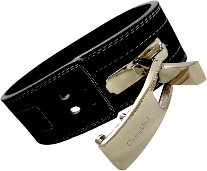 Black Weight Lifting Belt with Ajustable Buckle, 4" Wide & 10mm Thickness | for Powerlifting and Gym (1 Count)