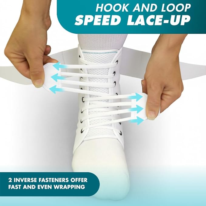 Med Spec ASO Speed Lacer – Ankle Brace for Sprained Ankle and Peroneal Tendonitis, Orthopedic Ankle Support for Men, Women, Adults, Teens and Kids, Sports Injury Recovery