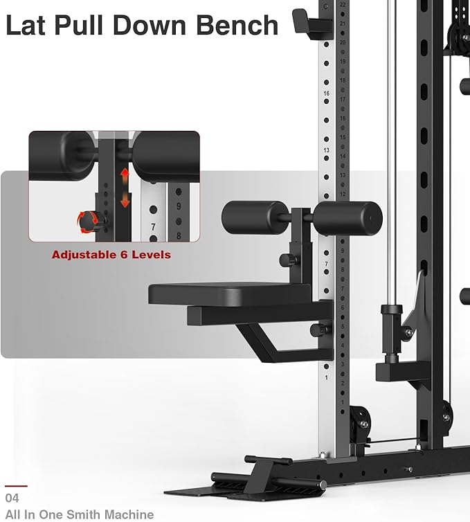 DONOW Smith Machine with Weight Stacks, Multi Function Home Gym System Training Power Cage Squat Rack Dual Cable Crossover Machine All in One