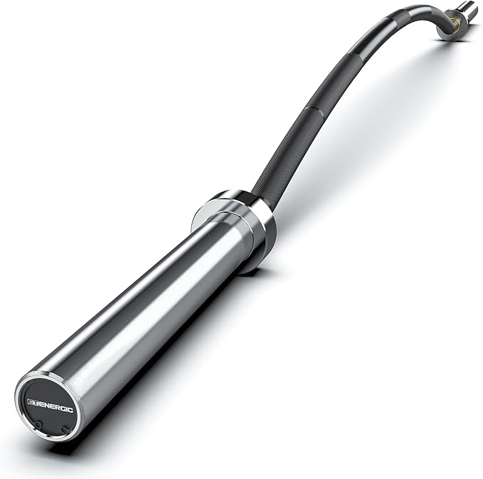7FT Olympic Cambered Barbell Bar Load 1000LBS Capacity Available Men's Barbell with Hard Chrome Sleeves for 2" Olympic Plates