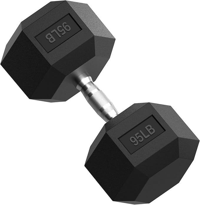 PAPABABE HEX Dumbbell Set 2.5-125lb, Rubber Encased Home Gym Dumbbells, Exercise & Fitness Weights Dumbbells for Women & Men, Hand Weight for Strength Training