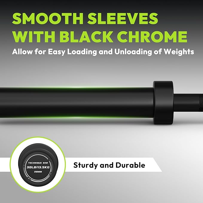 Olympic Barbell 4 ft/5 ft/6 ft/6.5ft/7 ft, 2 Inch Straight Womens Bars, Weight Bar for Strength Training, Weightlifting, Squat, Hip Thrust, Bench Press, Deadlift, 500 lb - 1000 lb Capacity