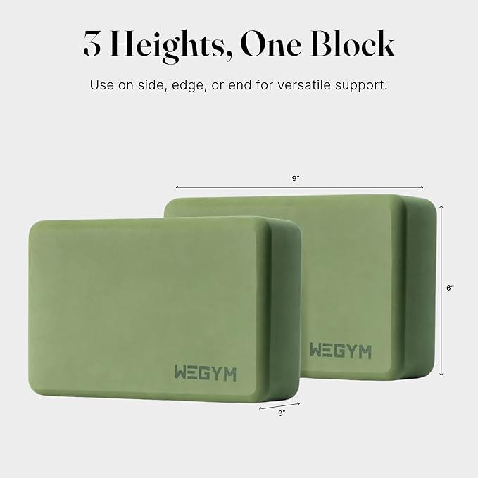 WeGym Yoga blocks with Anti-Slip, Comfortable Grip, Sturdy Sides for Secure Workouts at Home, for Yoga, and Pilate Training