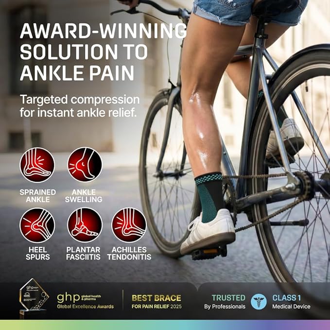 Modvel Ankle Brace for Women & Men - Compression Ankle Sleeve & Foot Brace, Right Left Ankle Support for Sprained Ankle, Achilles Tendonitis, Plantar Fasciitis Relief, Running Basketball Soccer