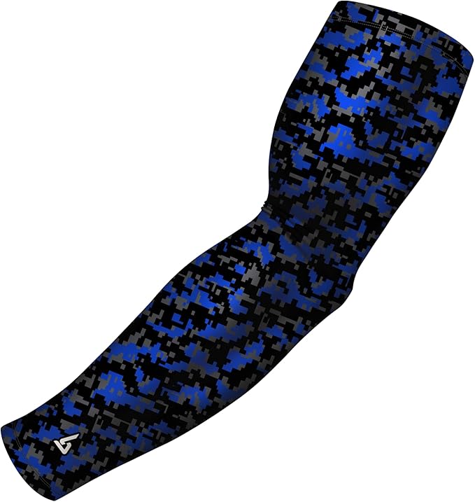 B-Driven Sports Pro Fit Compression Arm Sleeve for Men Women & Youth, Basketball Baseball Football, Single Digital Designs