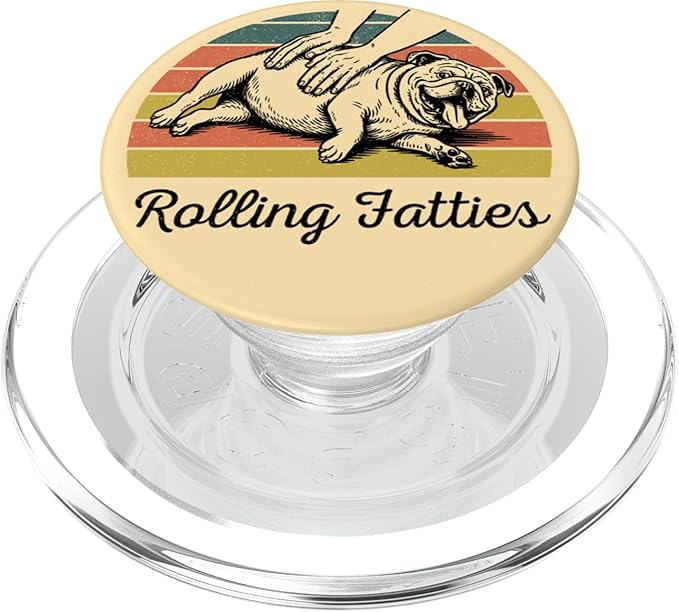 Chubby Bulldog Rolling Fatties Funny Vintage PopSockets PopGrip for MagSafe
