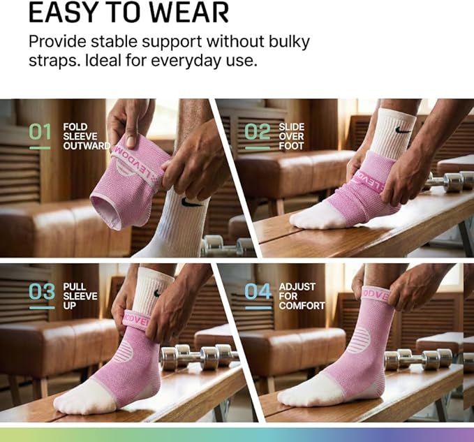 Modvel Foot & Ankle Brace Socks for Sprained Ankle Compression Sleeve - Plantar Fasciitis Relief Brace, Foot Support for Women & Men - Tendonitis & Arthritis Foot Sleeve, Stabilizing Ankle Wrap