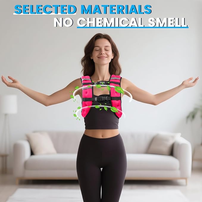 Weighted Vest, 6lb/8lb/12lb/16lb/20lb/30lb for Men, Women with Reflective Stripe, Weight Vests Adjustable for Workout, Strength Training, Running, Fitness, Muscle Building, Weight Loss clearance