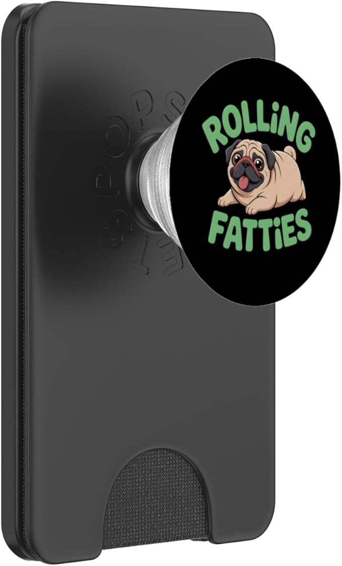 Rolling Fatties Cute Pug Funny Dog Lover Present PopSockets PopWallet for MagSafe