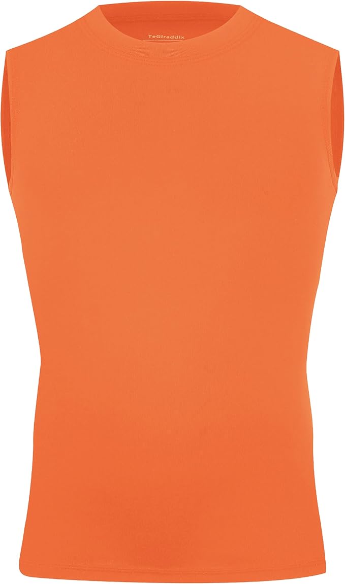 Youth Boy Girls Sleeveless Compression Shirt Kid Athletic Tank Top Quick Dry Basketball Football Undershirt