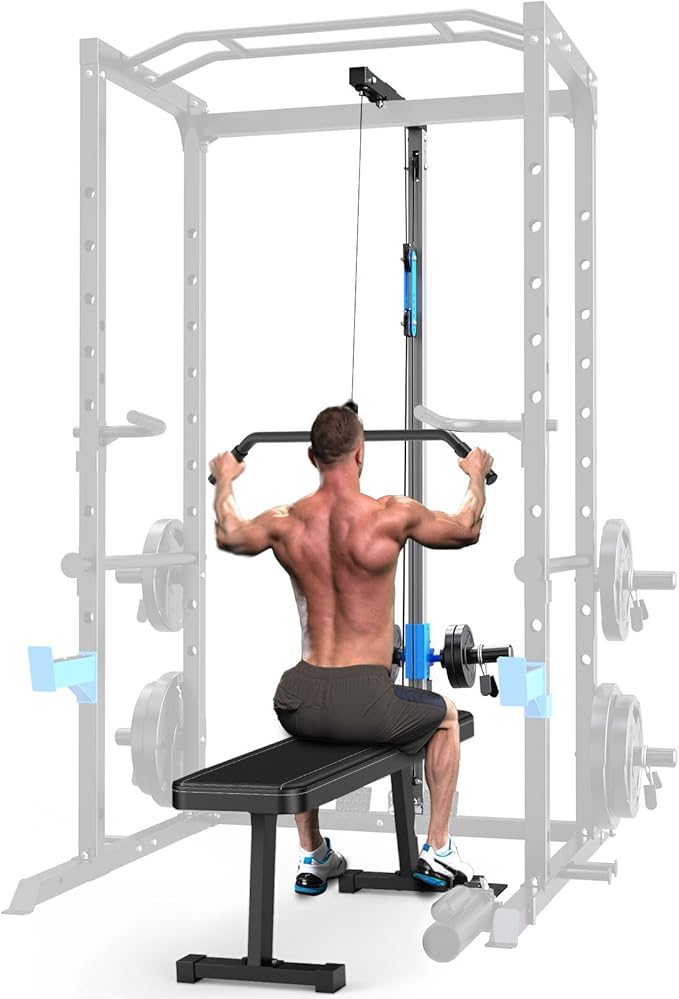 ULTRA FUEGO LAT Pull Down Attachment for Power Cage, Multi-Functional Power Rack Optional Cable Pulley System for Home Gym, Addition for ULTRA FUEGO Power Cage(LAT Pull Down Attachment Only)