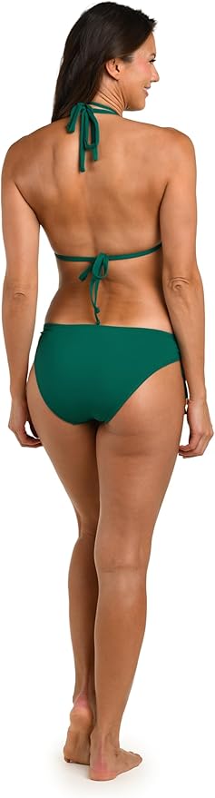 Island Goddess Rouched Halter Bikini Swimsuit Top