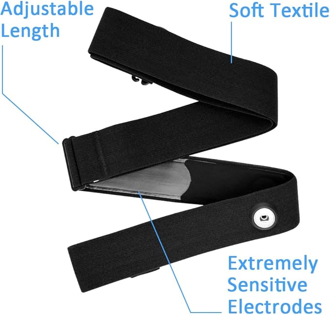 KYTO Heart Rate Monitor Chest Strap - ANT+ & Dual Bluetooth 4.0 HR Sensor, IP67 Water-Resistant, Compatible with Peloton, Zwift, Garmin, Precise HR Tracker for Running & Cycling