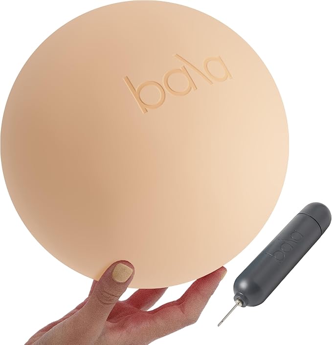 Bala Pilates Ball, Non-Weighted Exercise Ball - Small 8" Yoga Ball for Barre, Stretching, Strength & Core Training - Workout Accessory with Mini Pump for Home Gym & Fitness Routines - 100% PVC