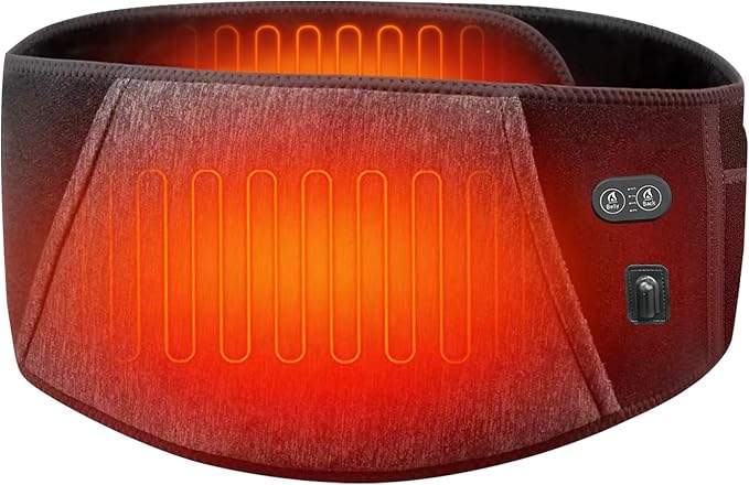 CUEHEAT Heated Waist Belt,Heating Pad for Lower Back and Belly, Rechargeable Battery Powered
