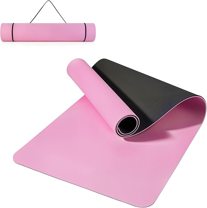Yoga Mat Non Slip, Pilates Fitness Mats, 72" x 24" Extra Width ＆ Thick, Anti-Tear Exercise Mat with Carrying Strap, Workout Mats for Stretching,Yoga Studio,Gym or Home Workouts