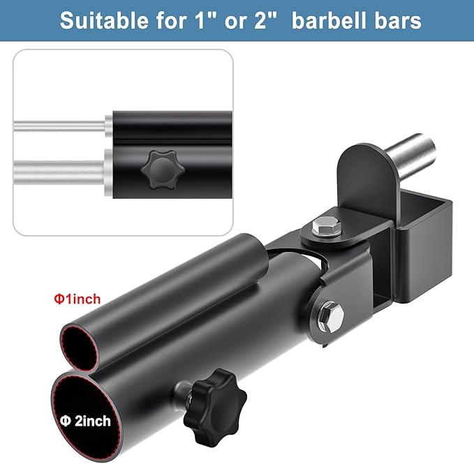 Kipika Power Rack Attachment for 5/8" & 1" Holes - Heavy Duty Home Gym Equipment for 2x2 or 3x3 Squat Rack, Adjustable and Easy to Install