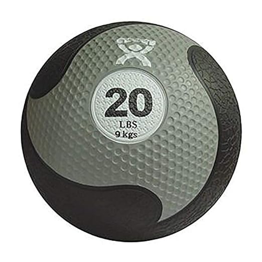CanDo Rubber Medicine Balls, 20 lbs, Silver