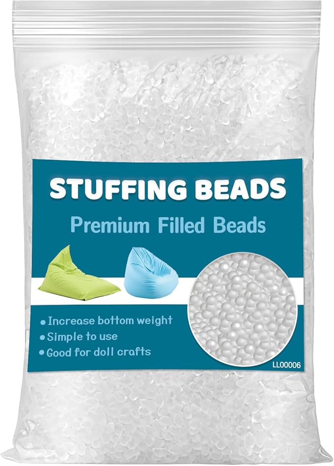 Jmuiiu 100g/3.52oz Premium Stuffing Beads, Stuffing for Stuffed Animals, Filled Beads Weighted Stuffing Beads, Poly Pellets for Sandbags, Halloween Christmas Craft DIY Decor
