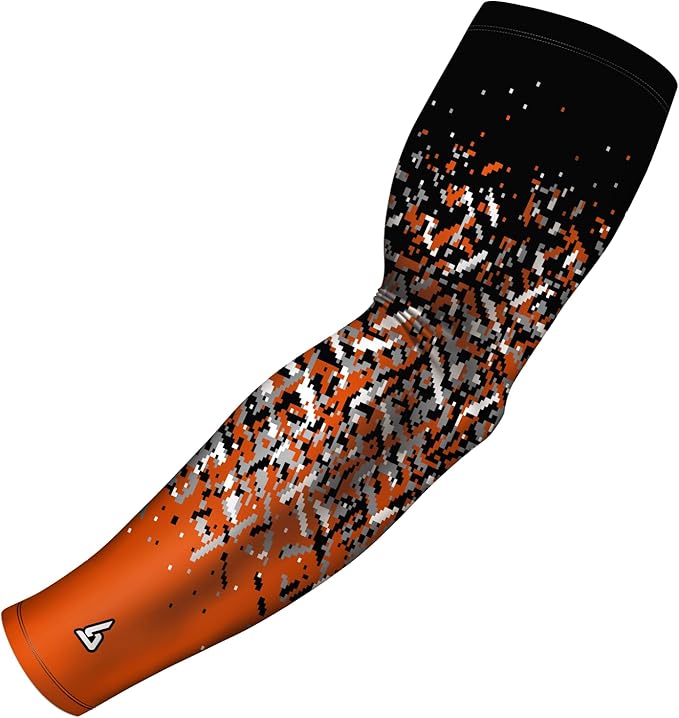 B-Driven Sports Pro Fit Compression Arm Sleeve for Men Women & Youth, Basketball Baseball Football, Single Digital Designs