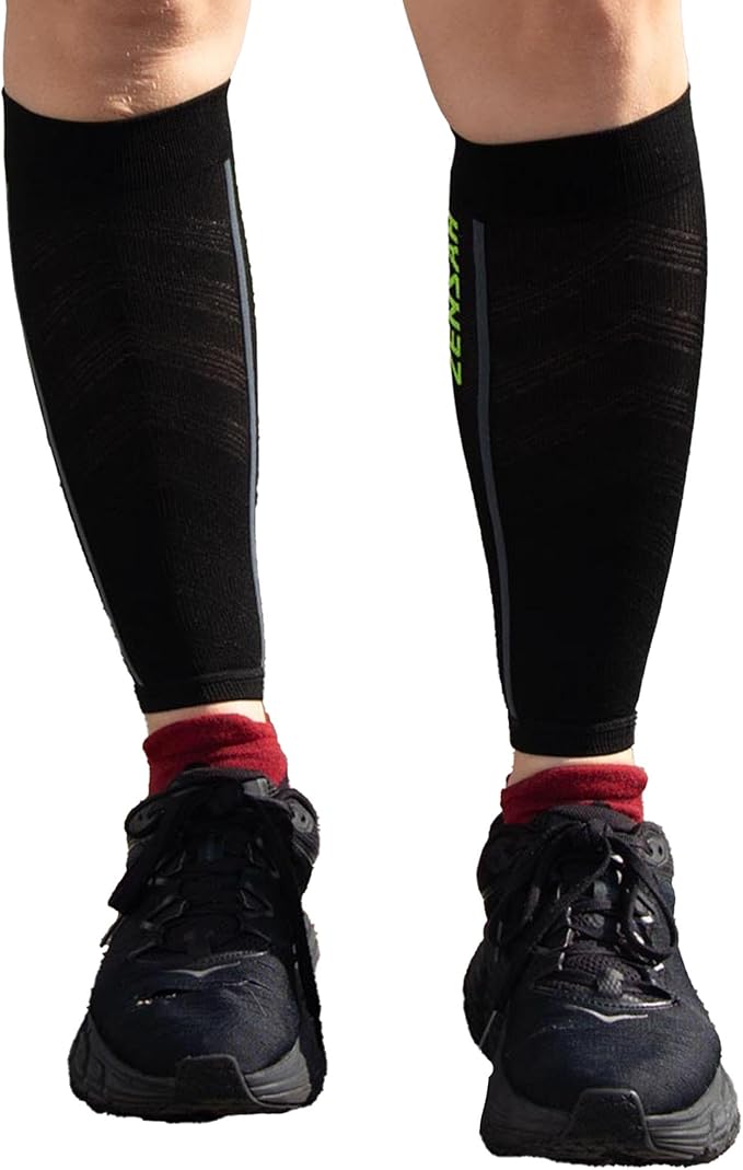 Zensah Featherweight Compression Leg Sleeves - Relieve Shin Splints, Calf Strains