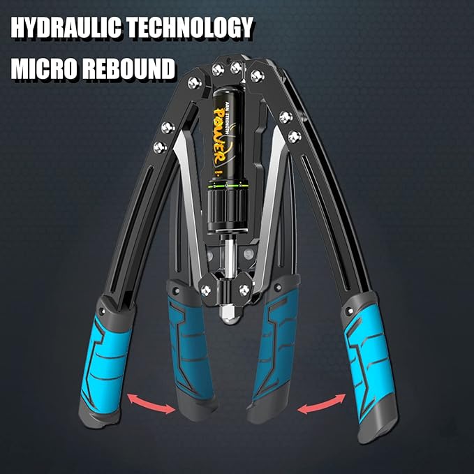 Arm Exercise Equipment Chest Workout - Hydraulic Power Twister 10 Gears Adjustable 22-440lbs,Thick Steel Wear-Resistant, Non-Slip Handle PU Rubber, Workout Equipment Home Gym for Men and Women