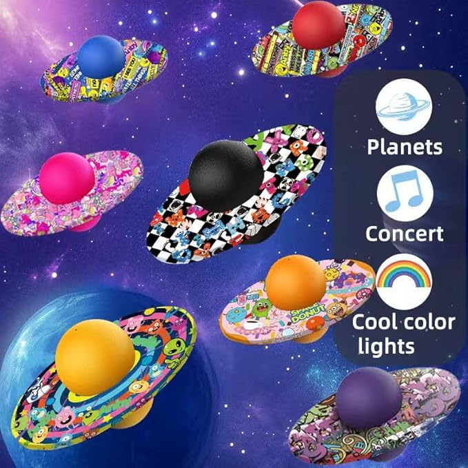 Anby Colorful LED Light Up Pogo Ball with Music - Fun Balance Trick Bounce Board Jumping Ball Toy for Kids, Perfect for Outdoor & Indoor Play, Gift for Boys and Girls Up to 200 lbs (Purple)