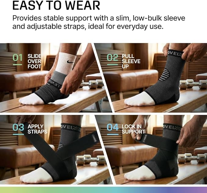 Modvel Ankle Brace for Women, Ankle Brace for Men, Ankle Support Compression Socks Foot Support Wrap, Sprained Ankle Sleeve, Achilles Tendonitis Brace, Plantar Fasciitis Relief, Foot Pain, Swelling